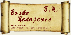 Boško Medojević vizit kartica
